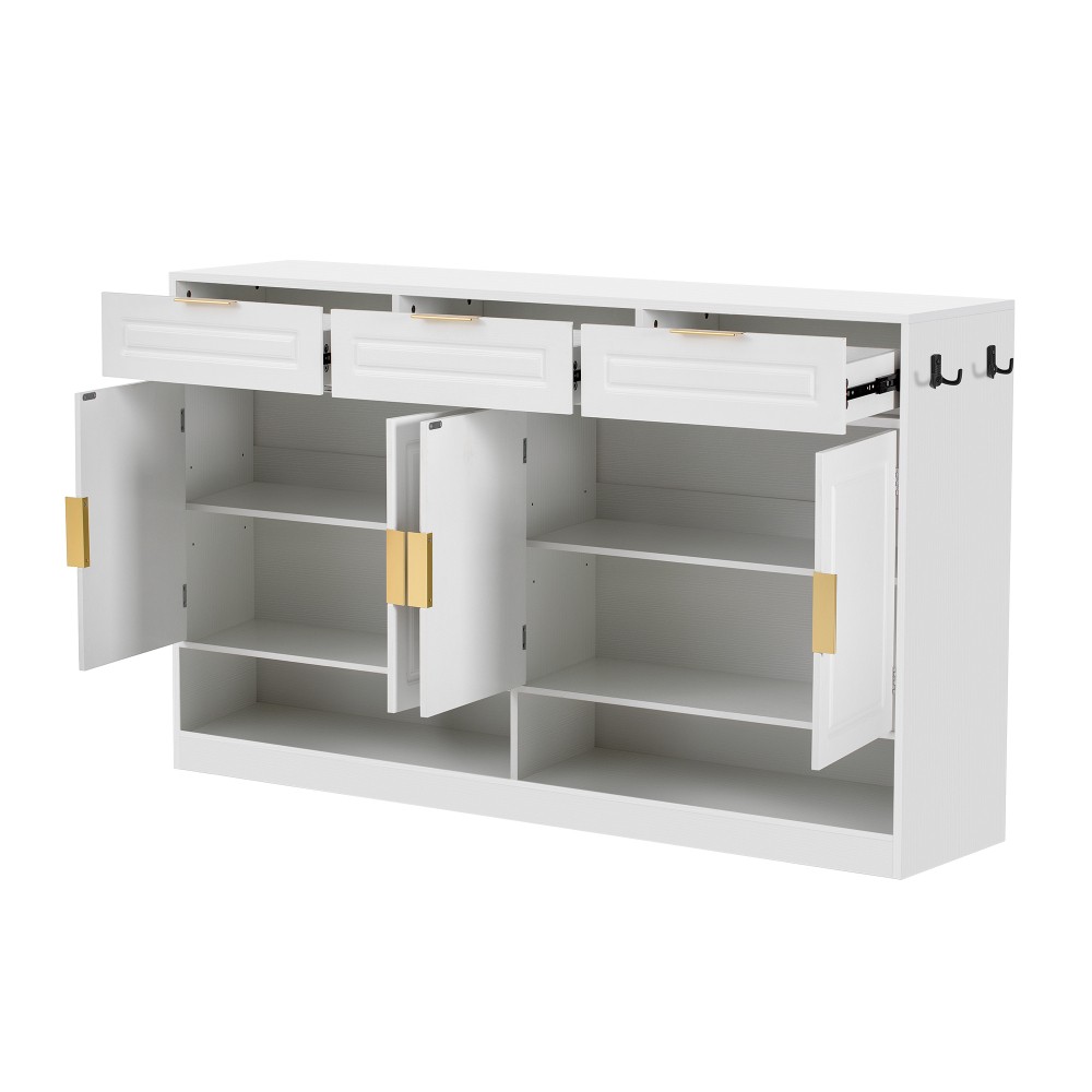 Sideboard with 3 Drawers & Adjustable Shelf, Multi-Functional Storage Buffet