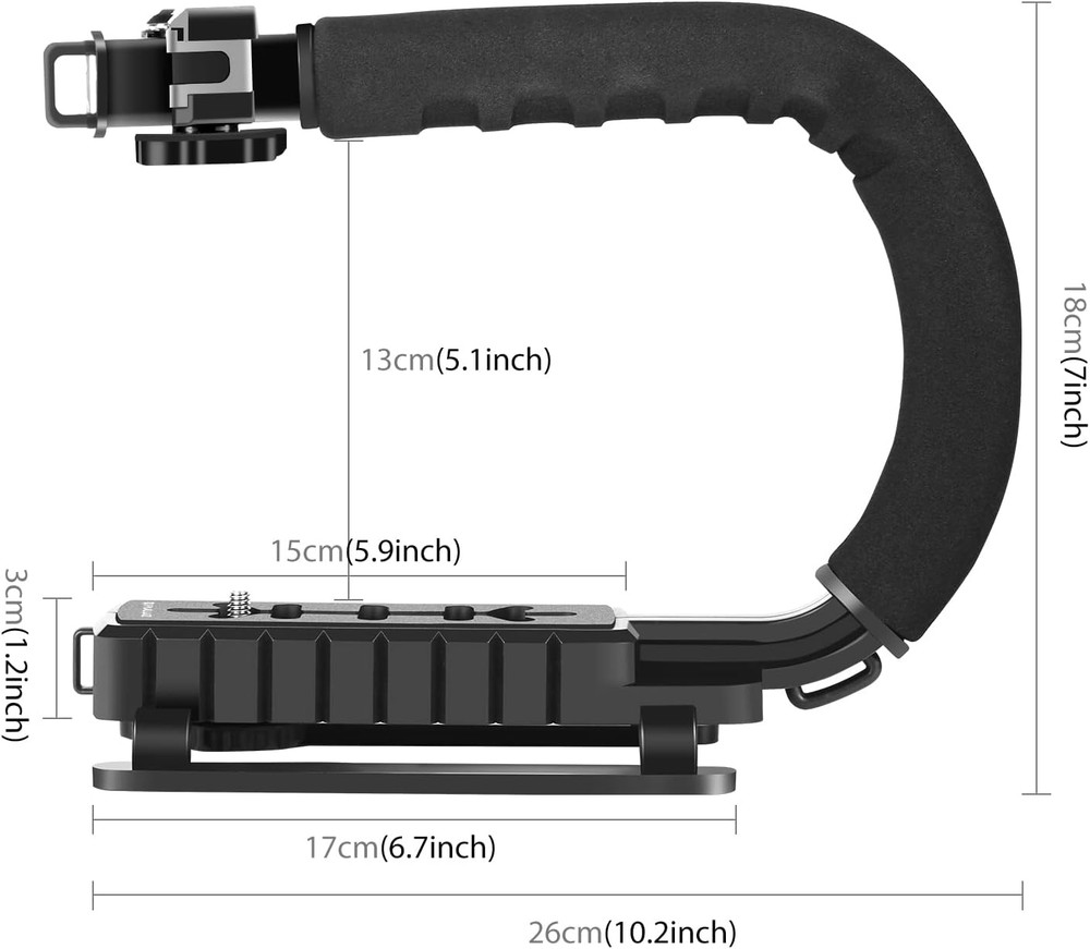 U/C Shape Handheld Stabilizer for Cameras, Camcorders & Smartphones