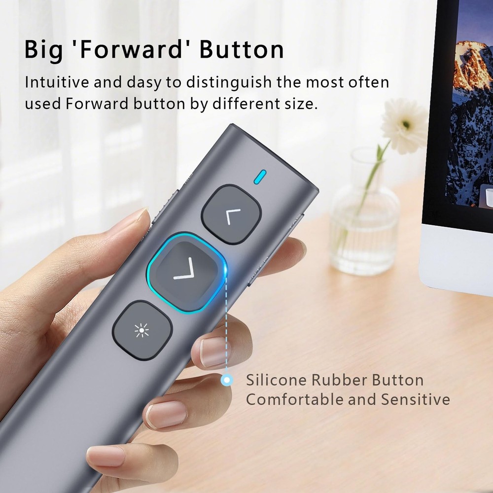 N95 Bluetooth Presentation Clicker with USB-A Receiver, PowerPoint Clicker fo...
