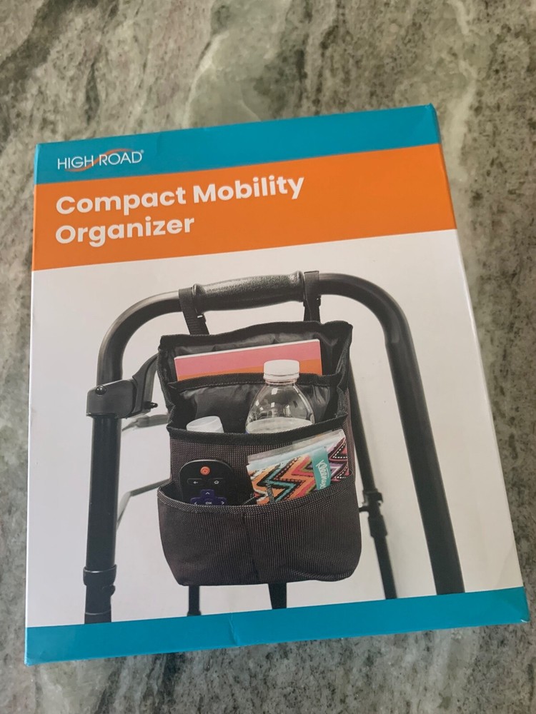 Durable Folding Walker Accessory - Spacious Double-Sided Organizer for Seniors