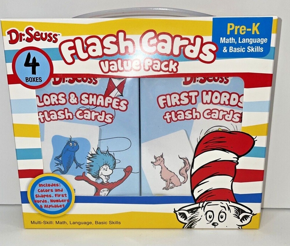 Dr. Seuss PRE-K FLASH CARDS Value Pack Numbers Colors First Words Alphabet Shape