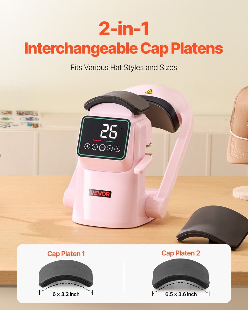 HOT/ Auto Hat Heat Press Machine,with 2pcs Interchangeable Platens,Automatic Op