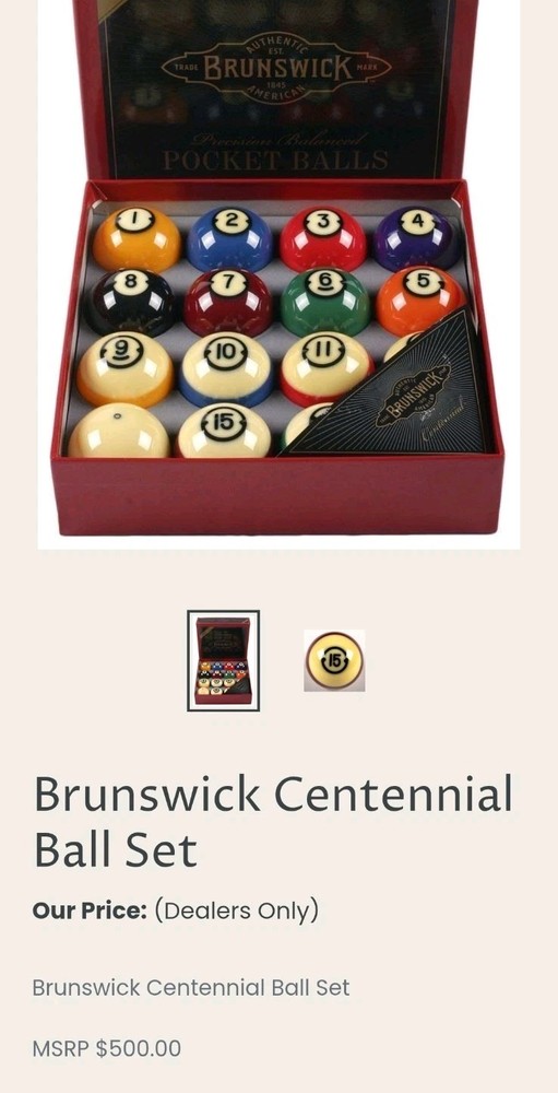 Pristine! Brunswick Centennial Pool ball set + FREE LEATHER custom brief case