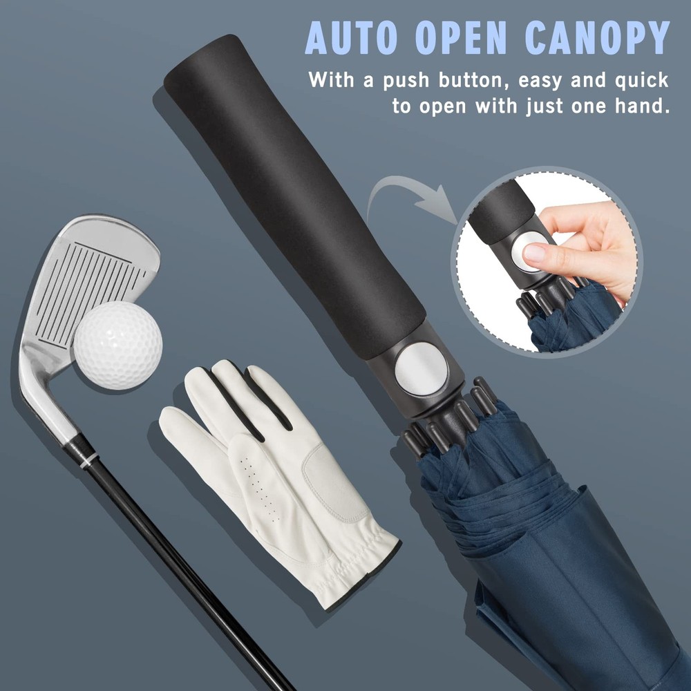 Golf Umbrella Large Windproof Double Canopy Auto Open