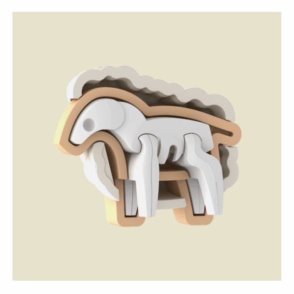 HALF FOREST: Sheep Magnetic Half Toy 3+