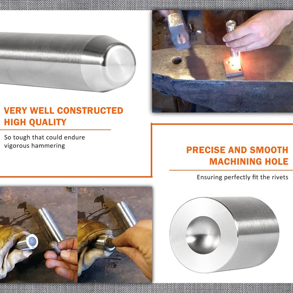 Blacksmithing Forging Tools Blacksmith Rivet Doming Tools Heading & Bottom