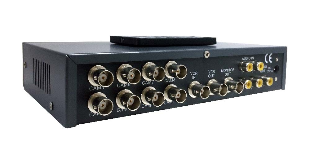 8-Channel BNC Quad Multi-View Video Split Screen Multiplexer With Audio Support