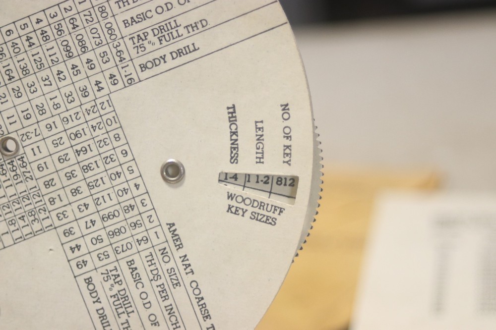 Vintage Derck's Gauge Dial Drill Sizes Threads Tapers & Angles