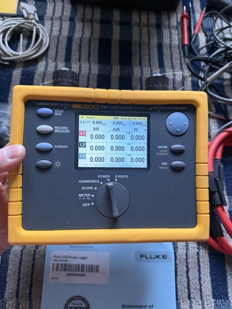 Fluke 1735 Three-Phase Power Logger w/ All Accessories