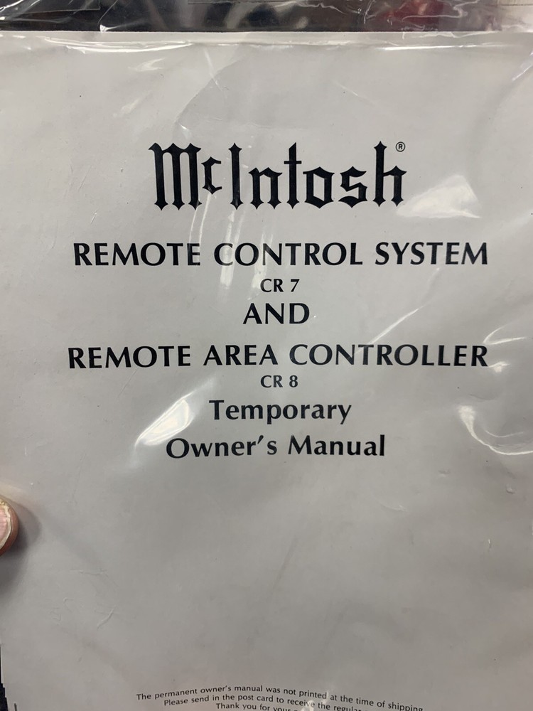 McIntosh CR8 Remote Controller Brand New In Box