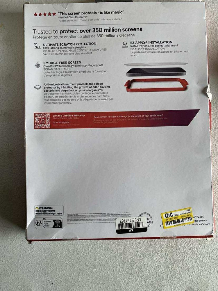 Zagg invisible shield screen protector iPad pro