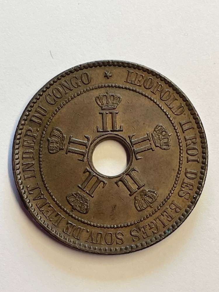 1889 CONGO FREE STATE 10 Centime Copper - BN