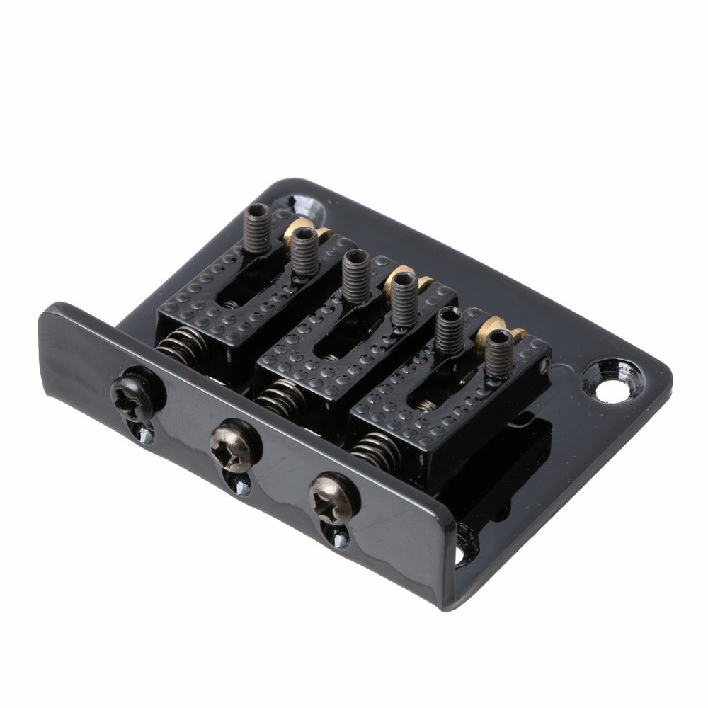 3-String Cigar Box Guitar Roller Saddle Tailpiece Bridge Black