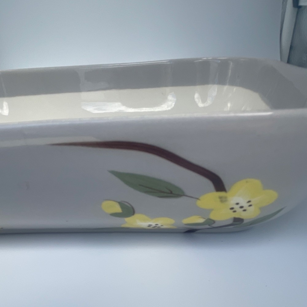 Vintage Weil Ware Blossom Hand Ceramic Rectangle Baking Dish