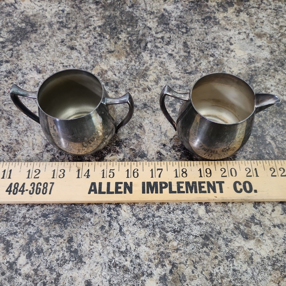 F B Roger Silver Co 1883 Silver On Copper Sugar & Creamer Set