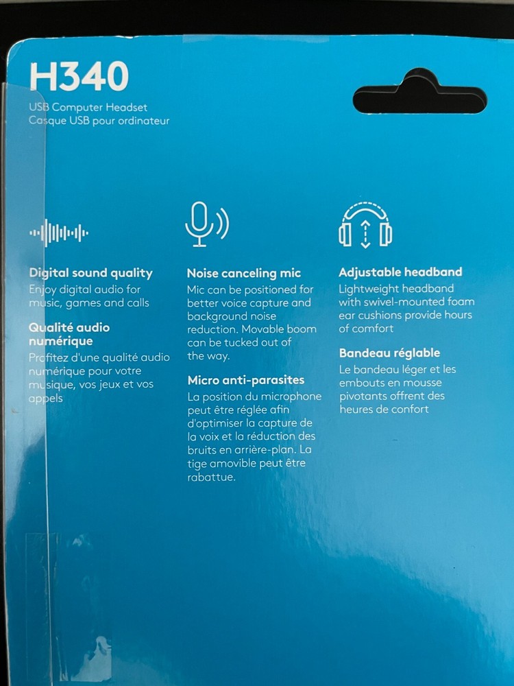Logitech H340 USB Computer PC Headset Noise Canceling Microphone NEW IN BOX