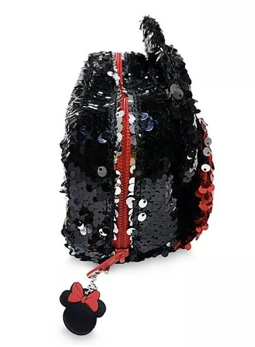 Disney Minnie Mouse Reversible Sequin Coin Purse, Cosmetic Bag, Pencil Case NWT