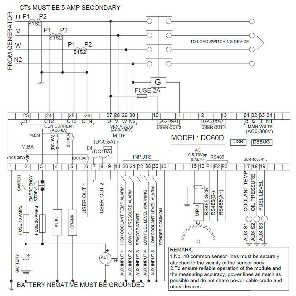 DC62D Generator Set Controller for Diesel/Gasoline/Genset Parameters