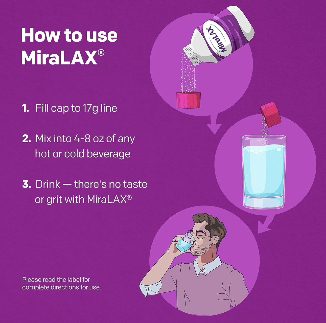 MiraLAX Gentle Constipation Relief Laxative Powder, 26.9 oz - FAST SHIPPING!