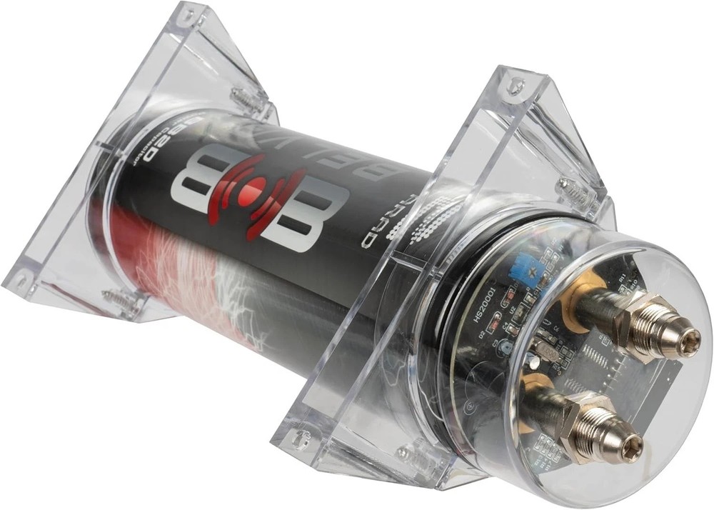 High-Performance 2.0 Farad Capacitor with Red Display, Ideal for 2000W Systems