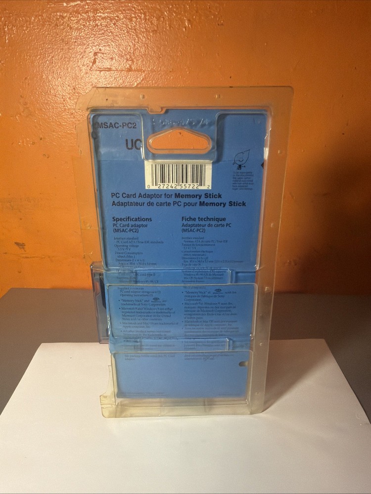 Sony PCMCIA Memory Stick Reader MSAC-PC2 FOR SONY MEMORY CARDS NEW OPEN BOX