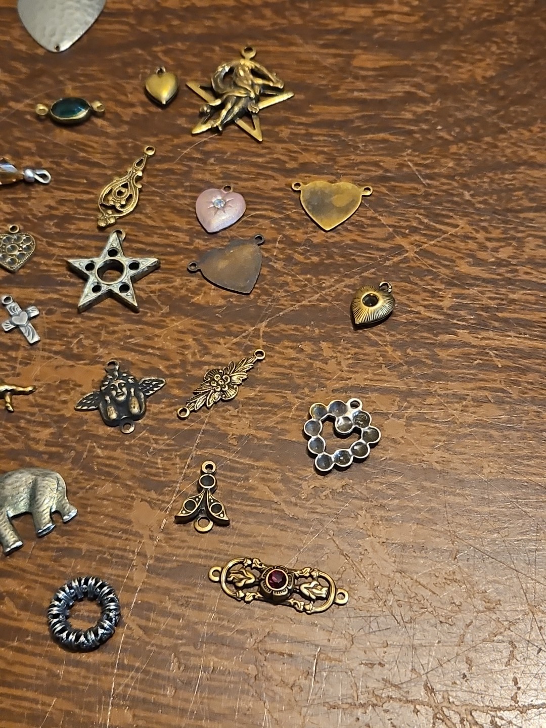 Lot Of 50 Mixed Parts Pcs France Vintage 60s Brass Stampings Findings Jewelry 25