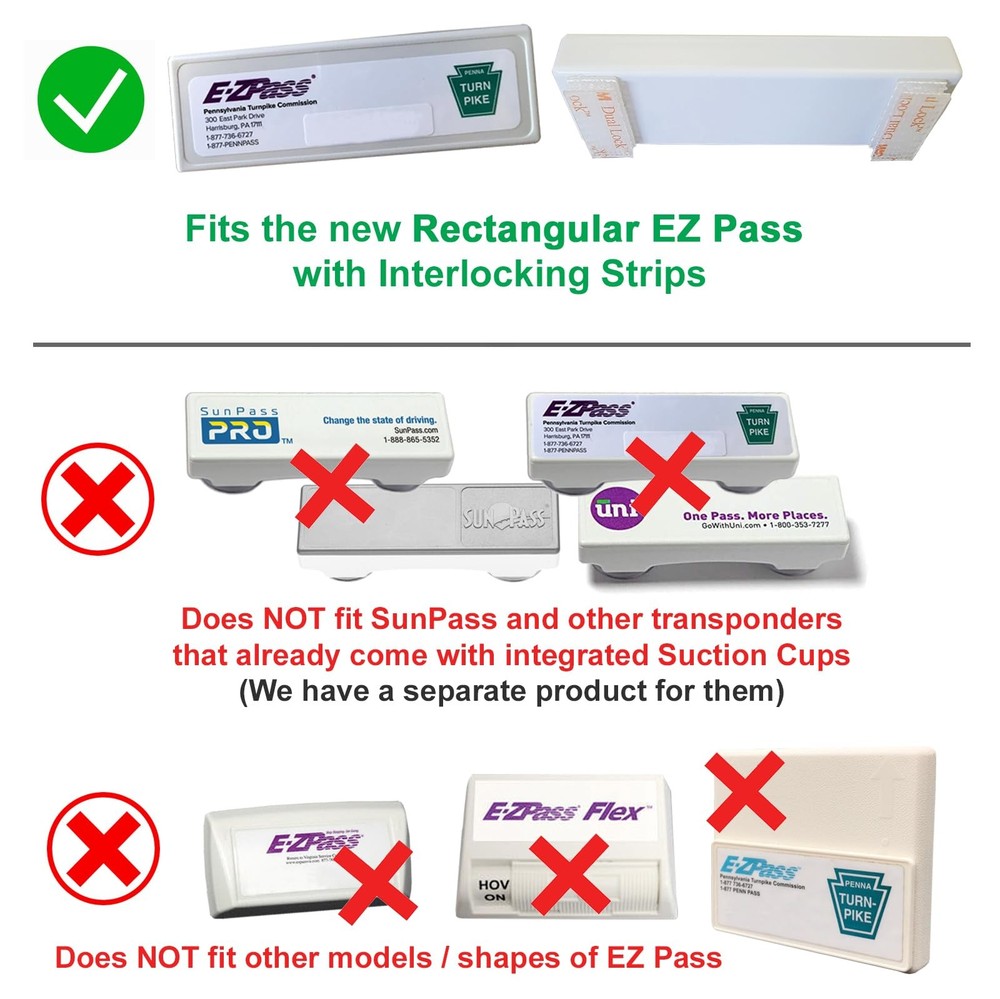 Silicone Skin + Holders for The New Rectangular EZ Pass with Interlocking...