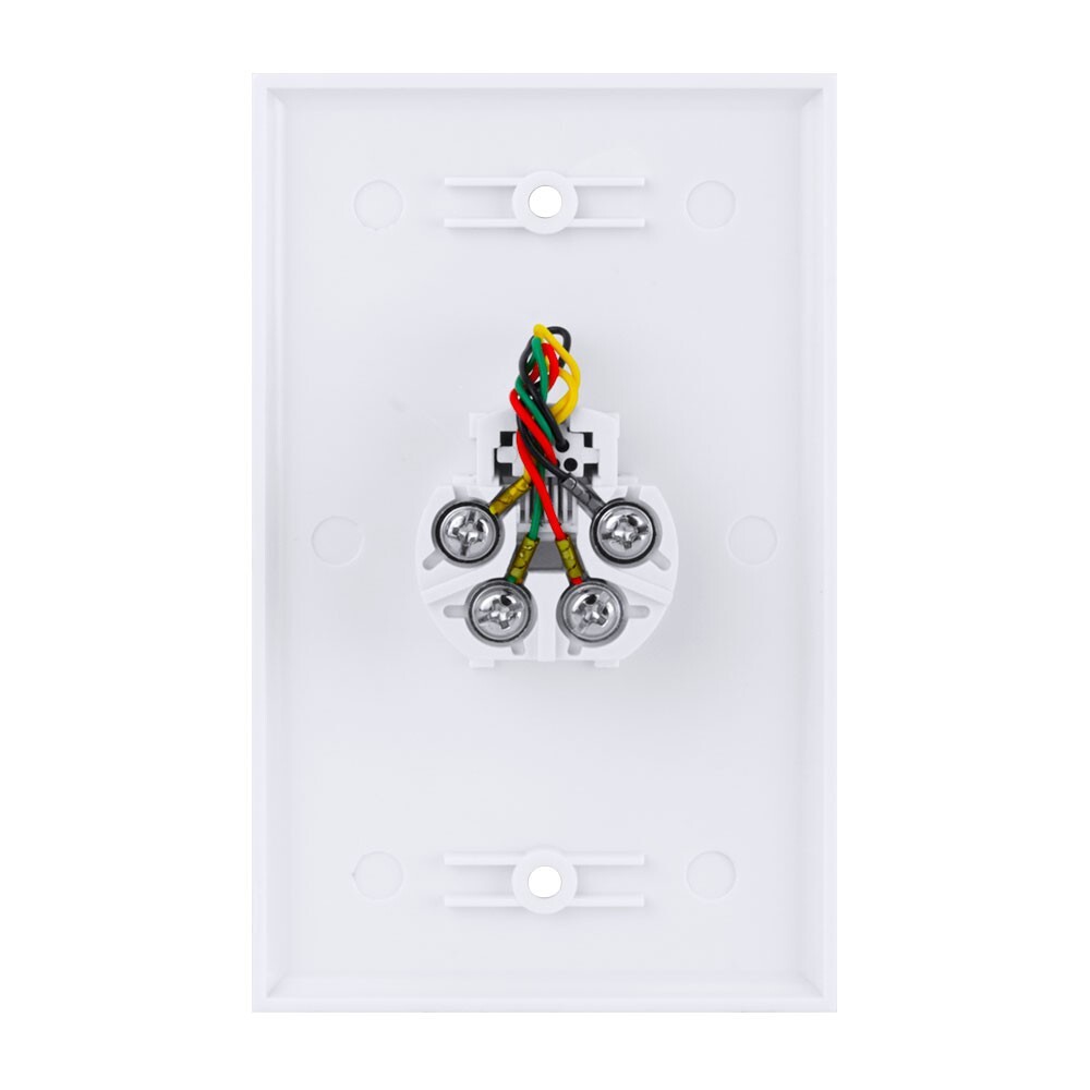 Construct Pro Single Gang Flush Mount Wall Plate (Phone Jack, White)