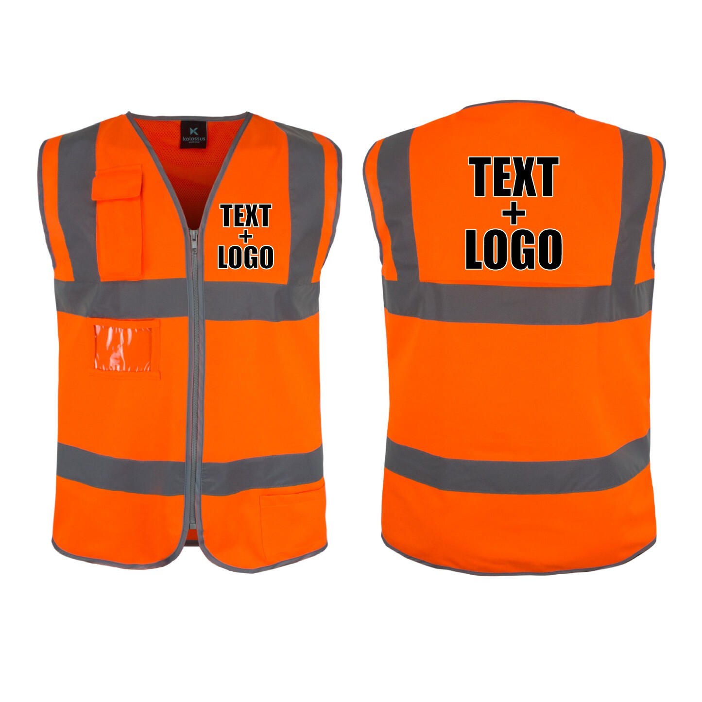 Pack of 6 Custom Hi-Vis Safety Vests – Full-Color Personalized Print