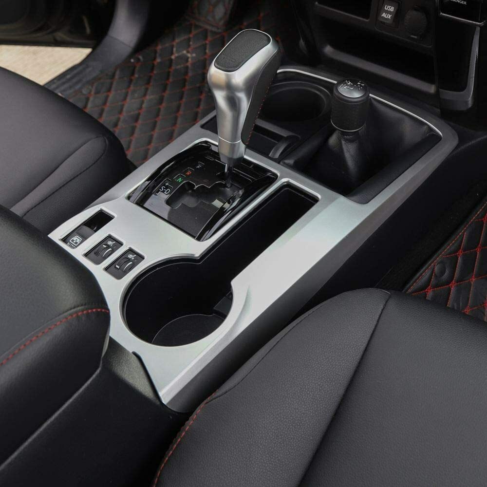Gear Shifter Panel Trim Frame ABS for 4Runner 2010-2019 Silver 1Pcs a