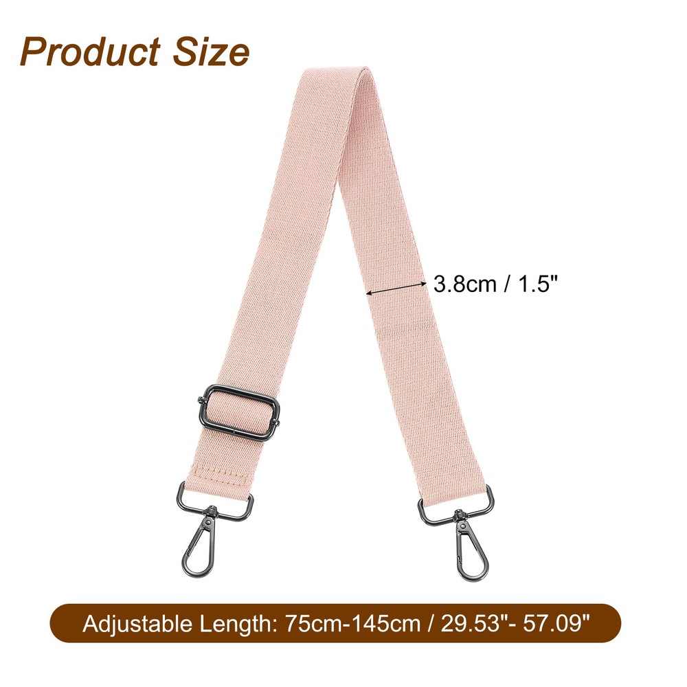 3.8cm Wide Shoulder Straps, Pink, Black Pull Core Buckle