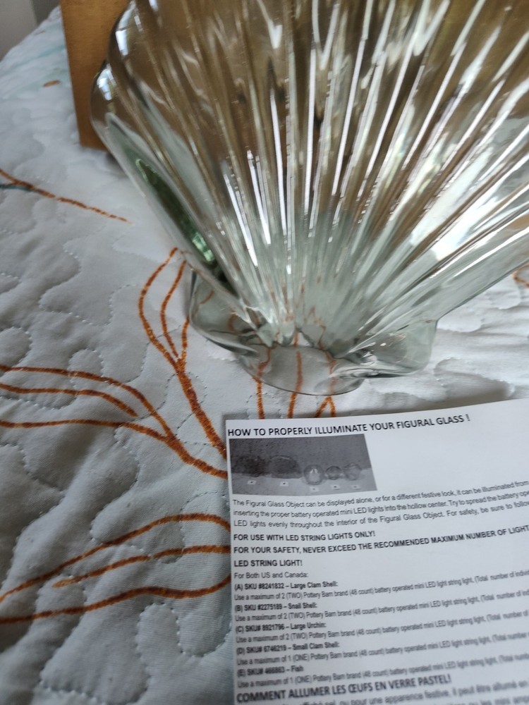 POTTERY BARN SEASHELL FIGURAL GLASS SMALL NEW