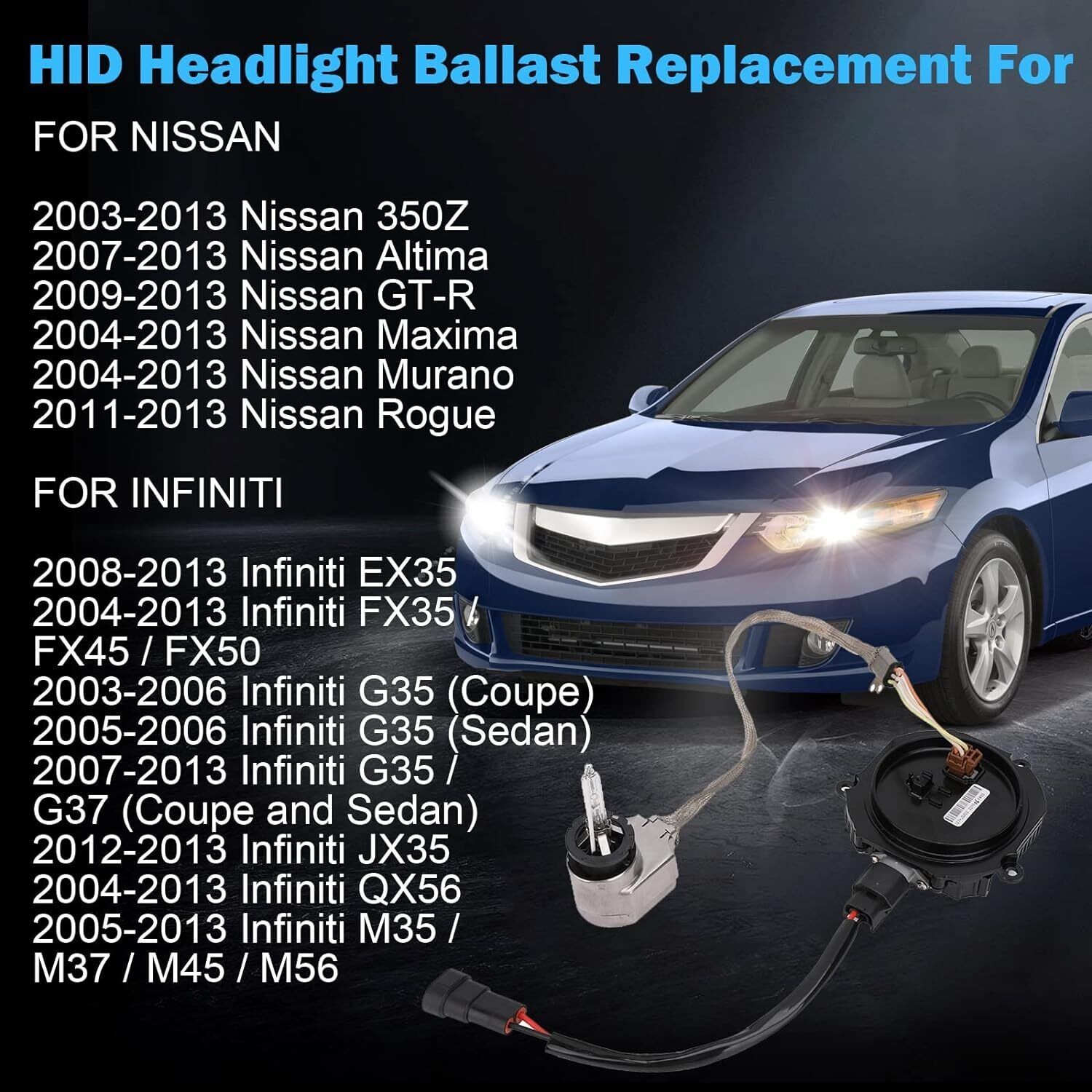 HID Xenon Headlight Ballast Control HID Igniter For Infiniti G37 G35 Coupe Sedan
