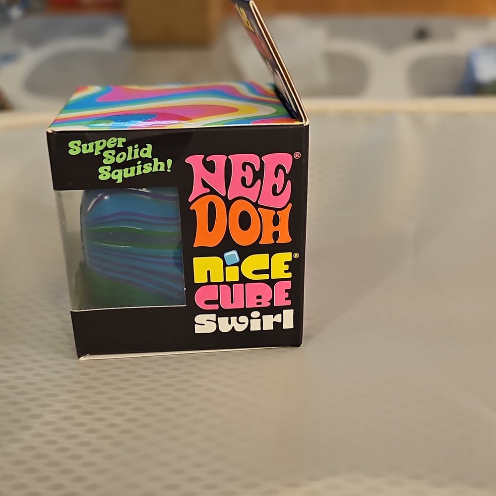 Schylling Nee Doh Nice Cube Swirl Super Solid Squish Tactile Squeeze Multicolor