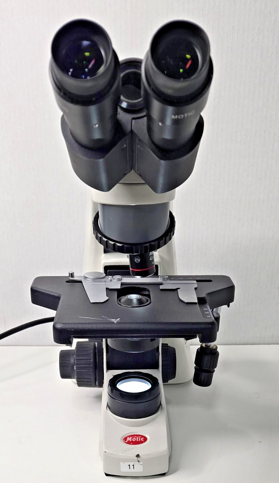 Motic BA210E LED Compound Binocular Microscope with 4X/0.10 Objective Tested