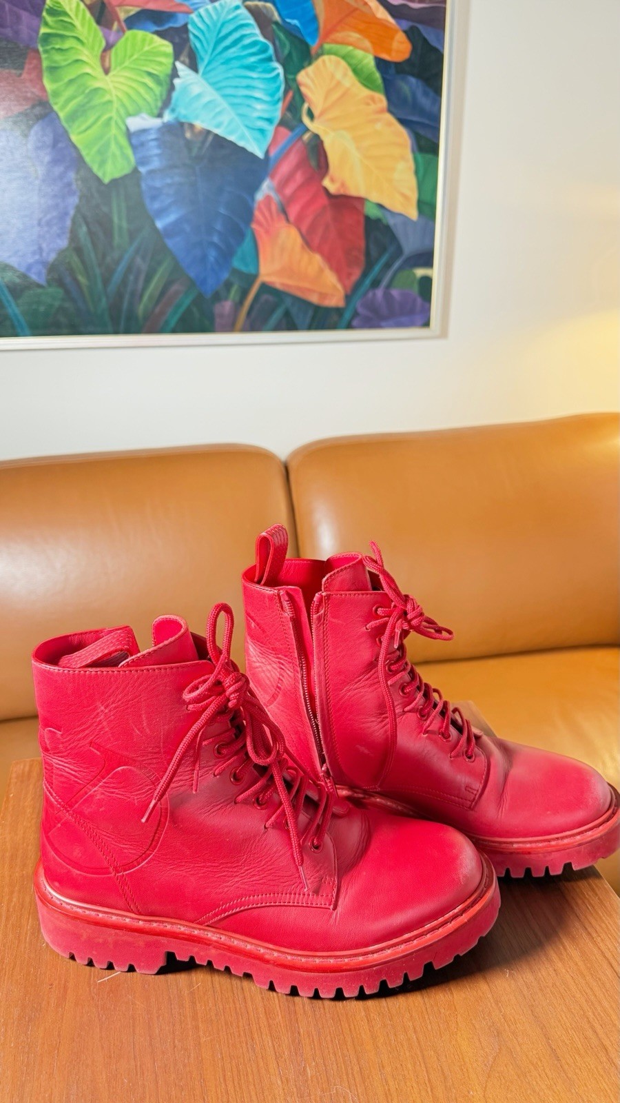 Authentic Red Valentino Combat Boots Women EU 38 1/2