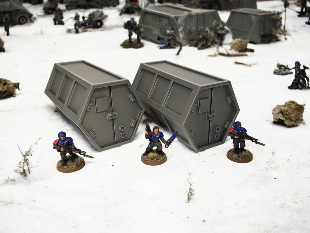3D Printed Terrain Sci-Fi Cargo Container Perfect For Warhammer 40K Or Kill Team
