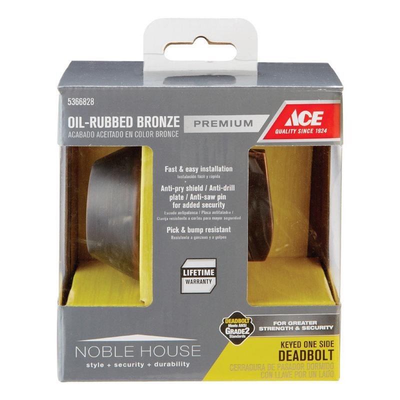 Ace Oil Rubbed Bronze Solid Bronze Alloy Single Cylinder Deadbolt