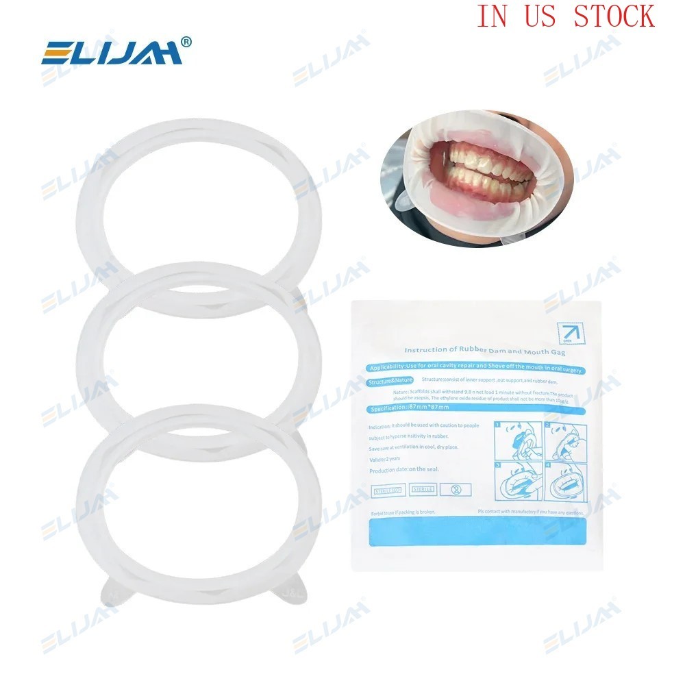 5Pcs Dental Mouth Opener Sterile Rubber Dam Cheek Retractor O Shape Disposable