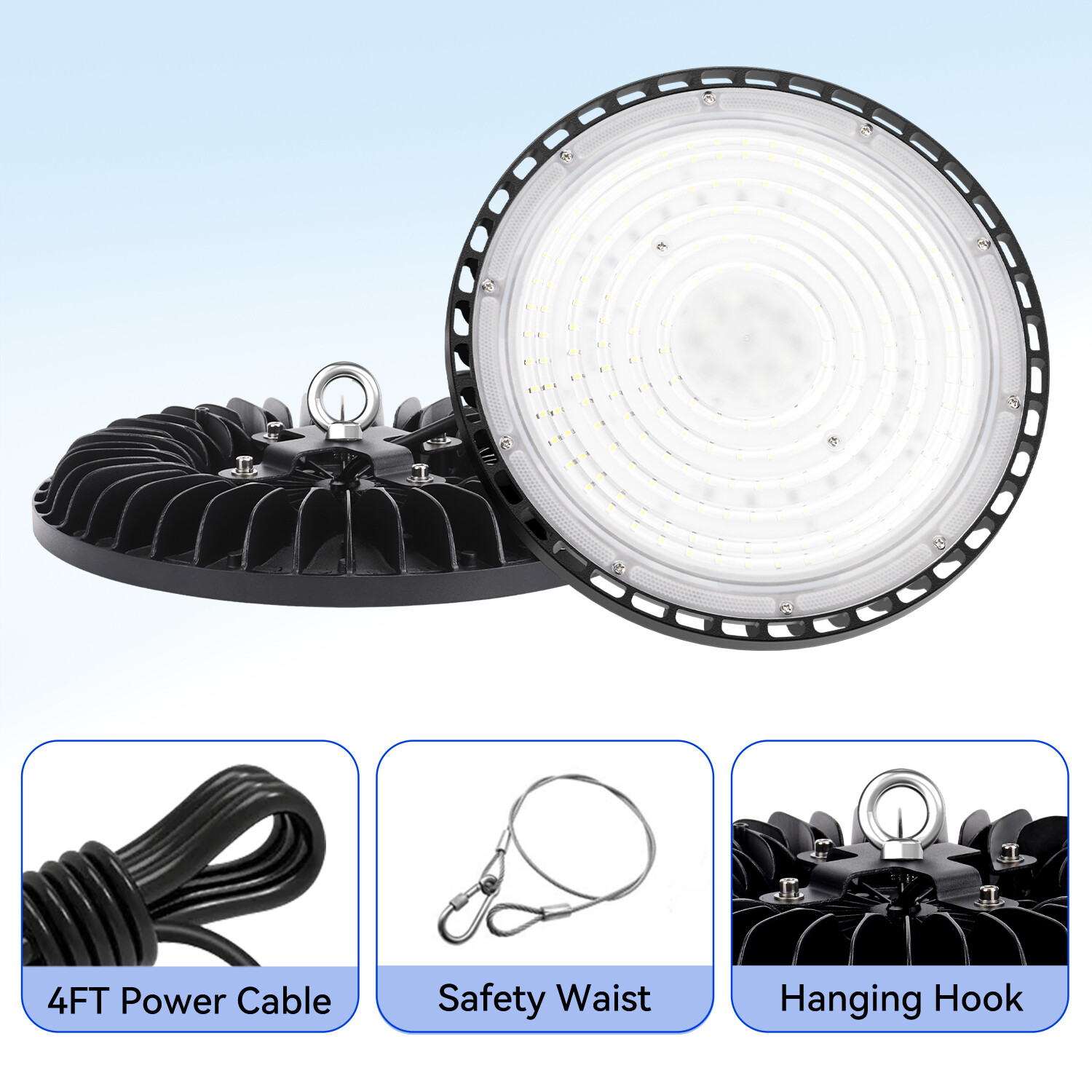 10Pack 200W UFO Led High Bay Light Warehouse Factory Commercial Industrial Light