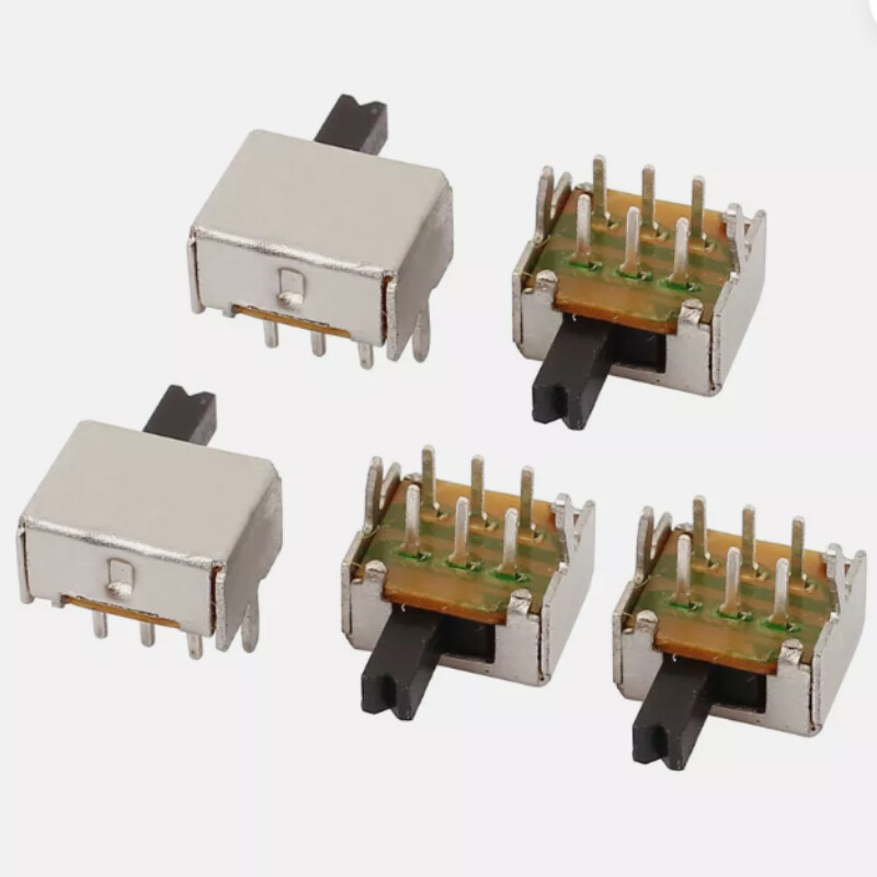 2 Position Right Angle 6P DPDT Micro Slide Switch Latching Toggle Switch 5 Pcs