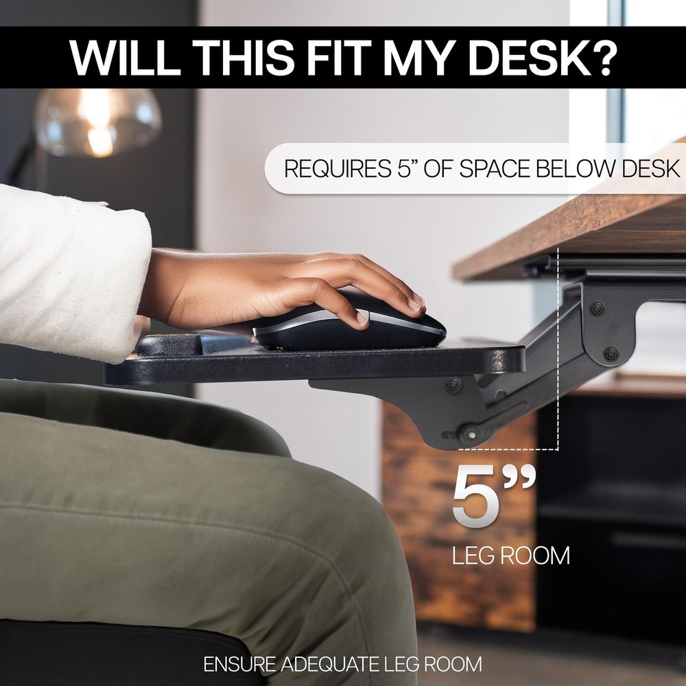 VIVO Adjustable Computer Keyboard & Mouse Platform Tray Ergonomic Under Table...