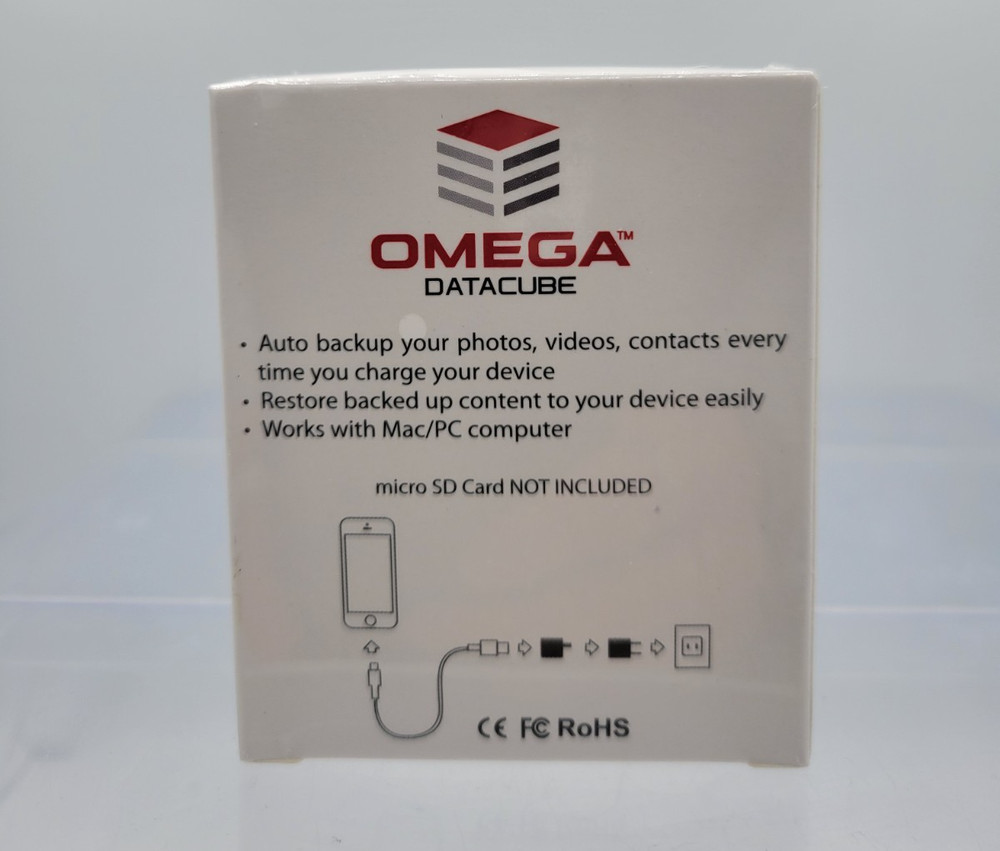 OMEGA Datacube Auto Backup Device iPhone iPad Android microSD