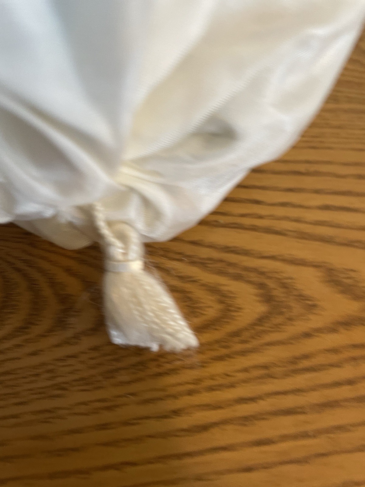 Victorian 1800s Reproduction Drawstring White Fabric Bridal Purse Bag Tassels