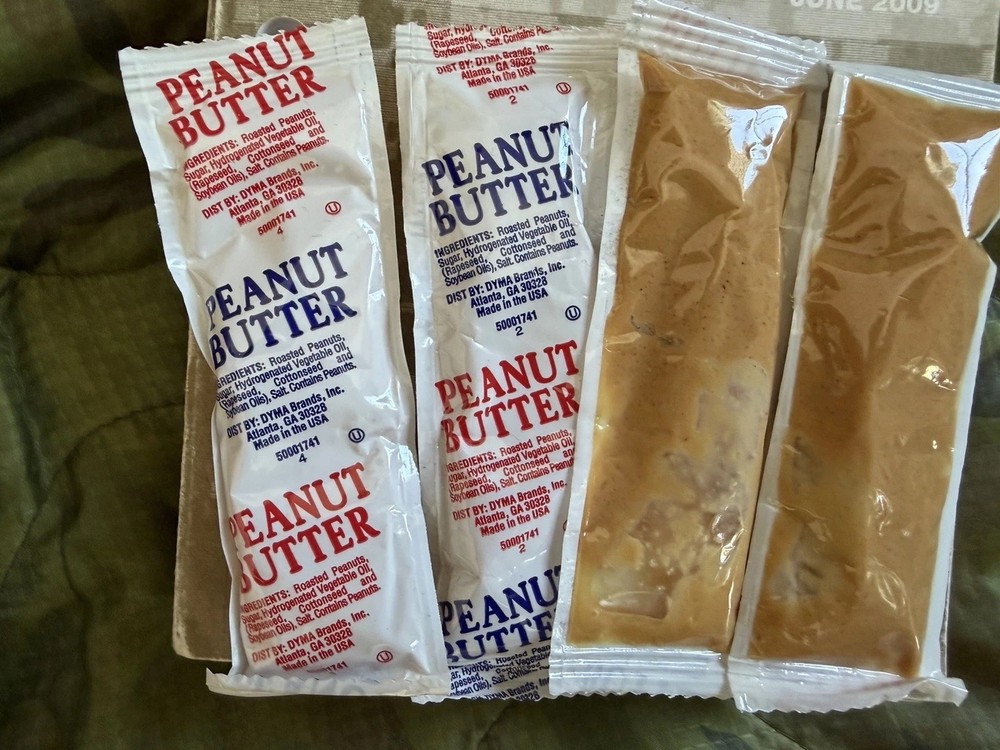 4 Pack MRE Peanut Butter Basic Training DFAC Peanut Butter Packs Poco Pak