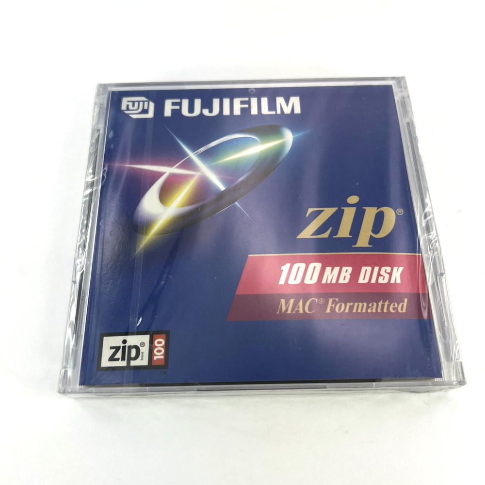 Fujifilm 100MB Zip Disk Mac Formatted Vintage Data Storage - SEALED