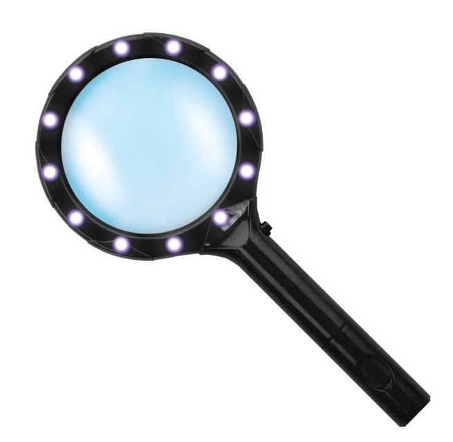 12 Led Lighted Magnifying Glass