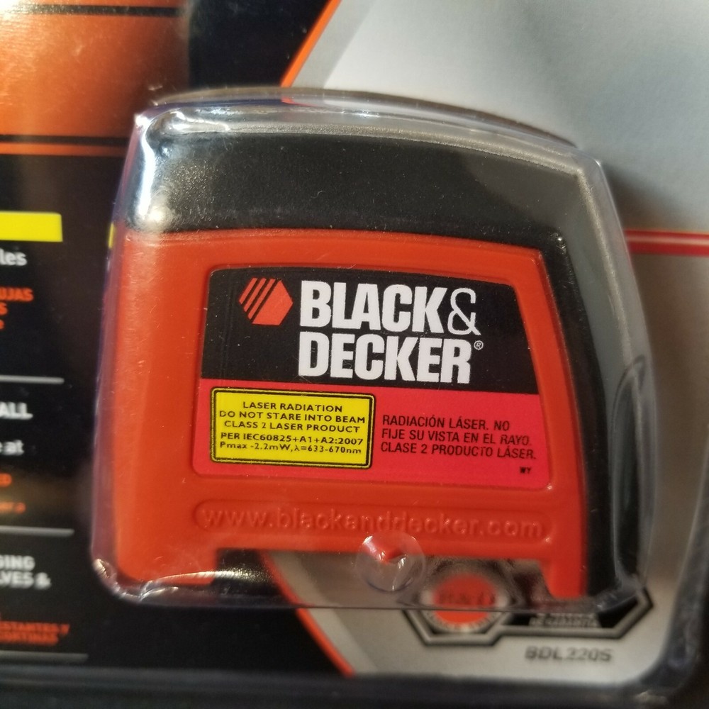 NOS Black and Decker Laser Level Model BDL220S- 2 Bubble Vials Backlights 2006