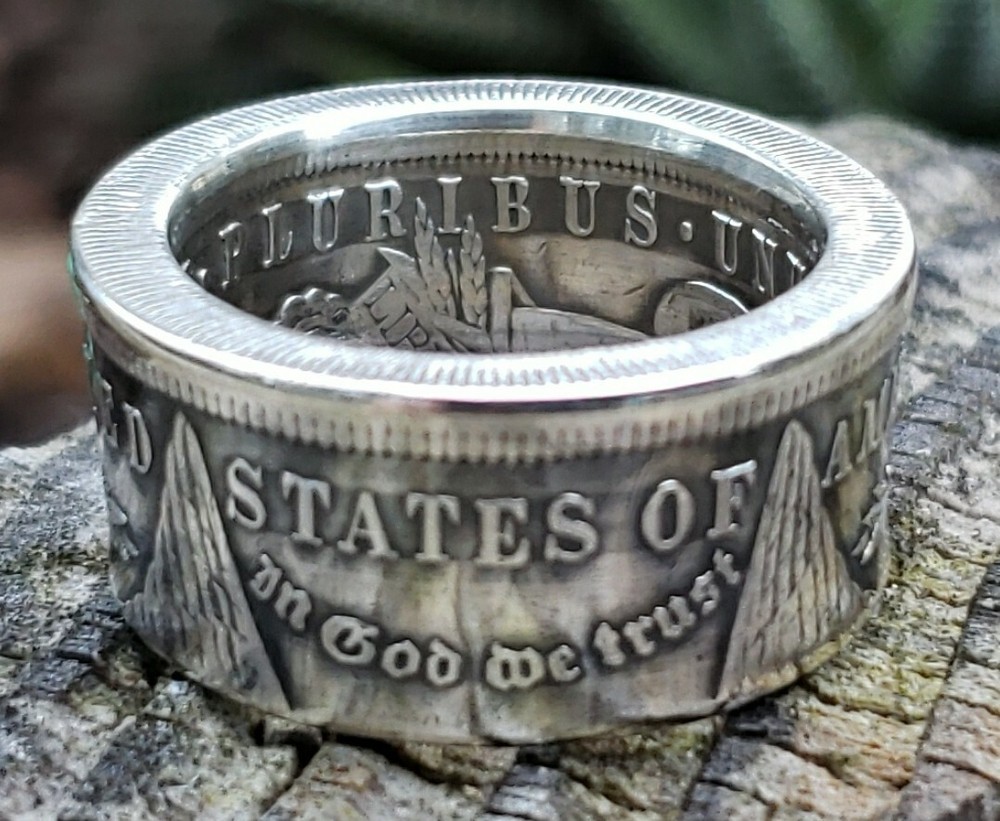 Real Silver Dollar Coin Ring size 13