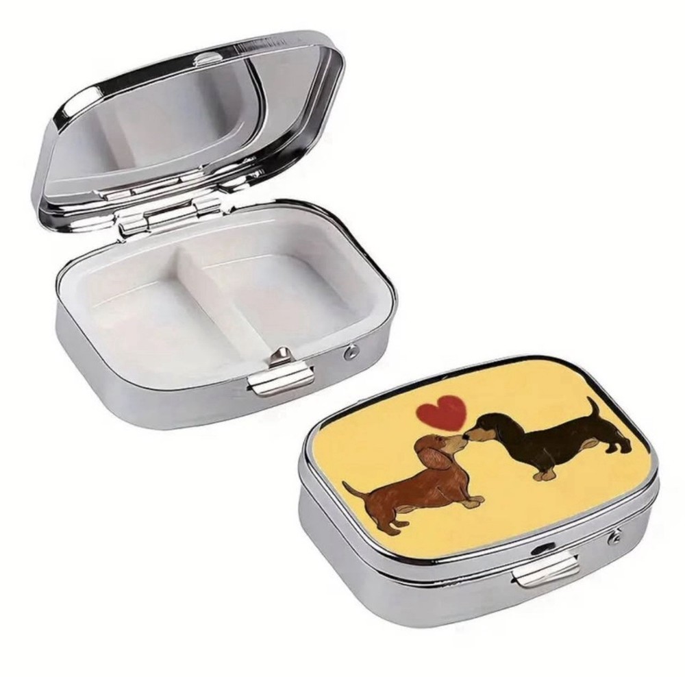 New Dachshund Design Pill Box - 2 Compartments